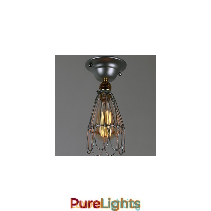 Designer Touch Decorative Country Style Mini Lamp 1 Light Painting Processing Silver