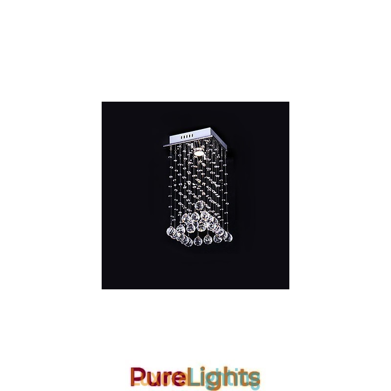 Designer Touch Decorative Modern Contemporary Crystal Electroplated Metal Chandelier Flush Mount
