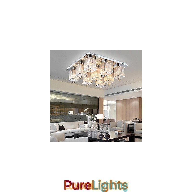 Designer Touch Decorative Modern Contemporary Crystal Chrome Metal Flush Mount