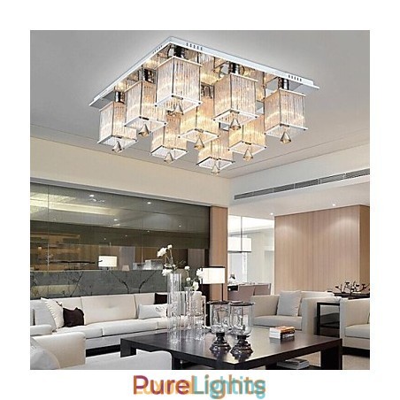 Designer Touch Decorative Modern Contemporary Crystal Chrome Metal Flush Mount