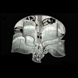 Designer Touch Decorative Modern Contemporary Chrome Metal Flush Mount