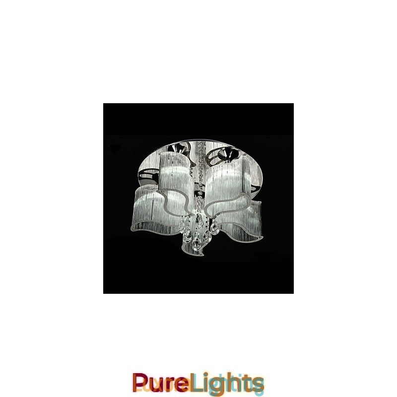 Designer Touch Decorative Modern Contemporary Chrome Metal Flush Mount