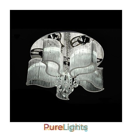 Designer Touch Decorative Modern Contemporary Chrome Metal Flush Mount