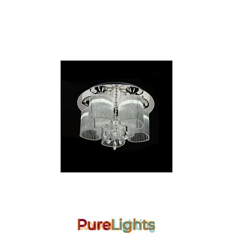 Designer Touch Decorative Modern Contemporary Chrome Metal Flush Mount