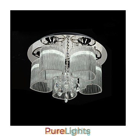 Designer Touch Decorative Modern Contemporary Chrome Metal Flush Mount