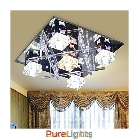 Designer Touch Decorative Modern Contemporary Crystal Glass Flush Mount