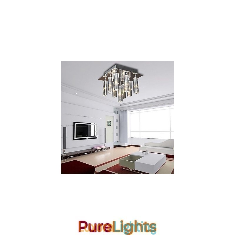 Designer Touch Decorative Modern Contemporary Crystal Chrome Metal Flush Mount