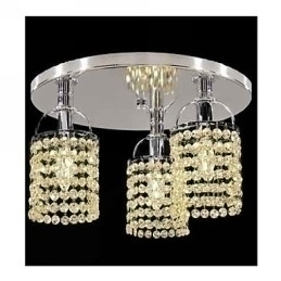 Designer Touch Decorative Modern Contemporary Crystal Electroplated Metal Chandelier Flush Mount