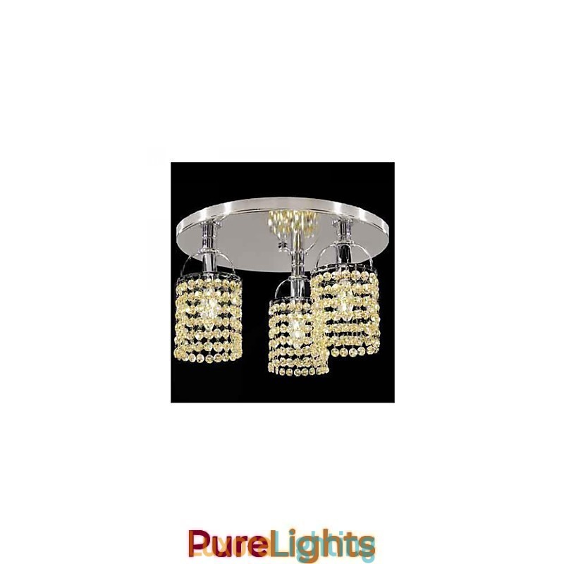 Designer Touch Decorative Modern Contemporary Crystal Electroplated Metal Chandelier Flush Mount