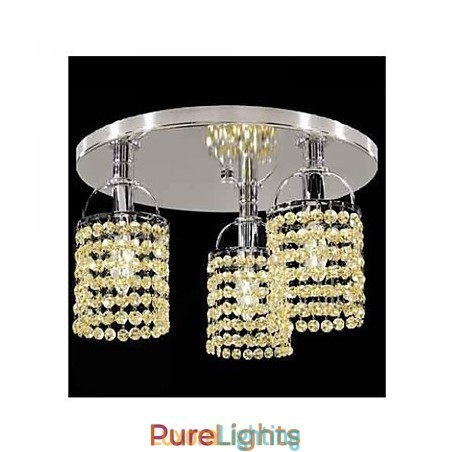 Designer Touch Decorative Modern Contemporary Crystal Electroplated Metal Chandelier Flush Mount