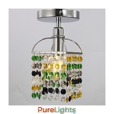 Designer Touch Decorative Modern Contemporary Crystal Electroplated Metal Flush Mount