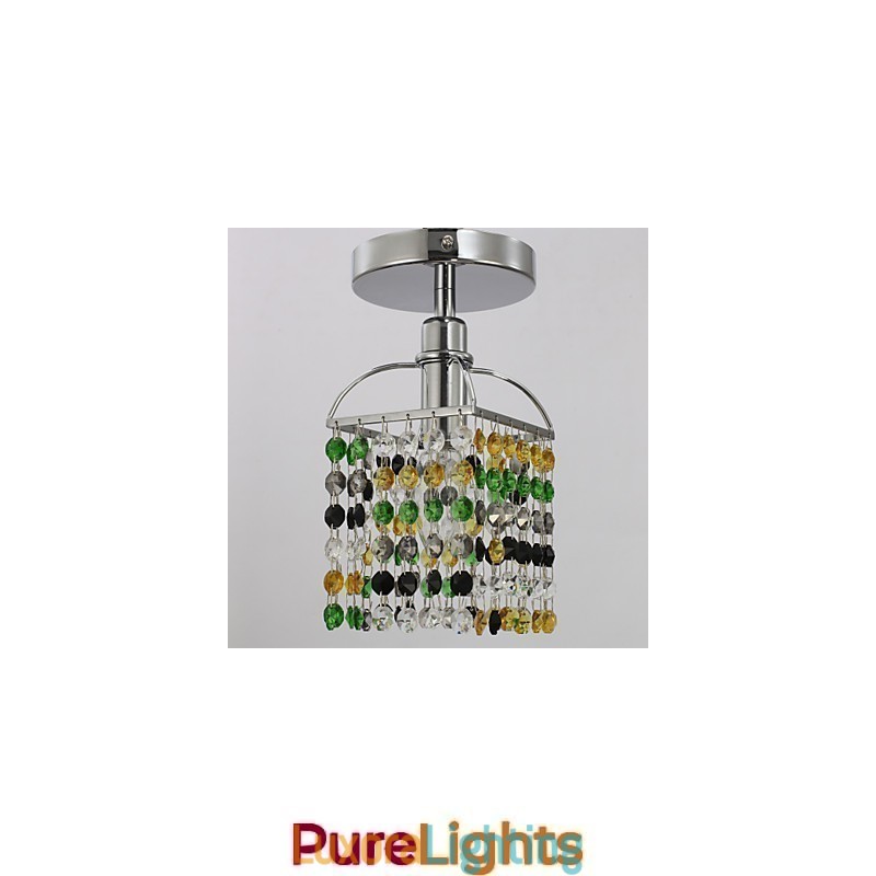 Designer Touch Decorative Modern Contemporary Crystal Electroplated Metal Flush Mount