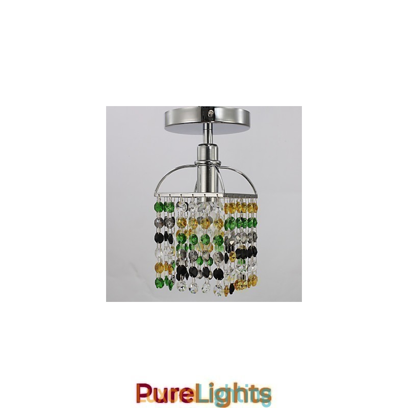 Designer Touch Decorative Modern Contemporary Crystal Electroplated Metal Flush Mount