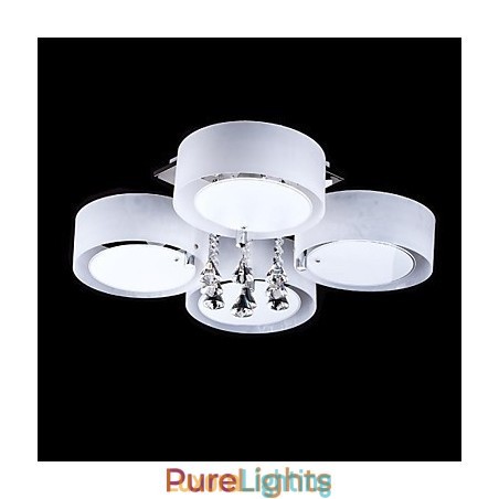 Designer Touch Decorative Modern Contemporary Chrome Metal Flush Mount