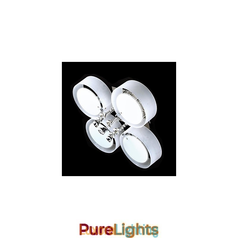 Designer Touch Decorative Modern Contemporary Chrome Metal Flush Mount