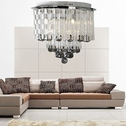 Designer Touch Decorative Crystal Semi Flush Mount with 8 Lights