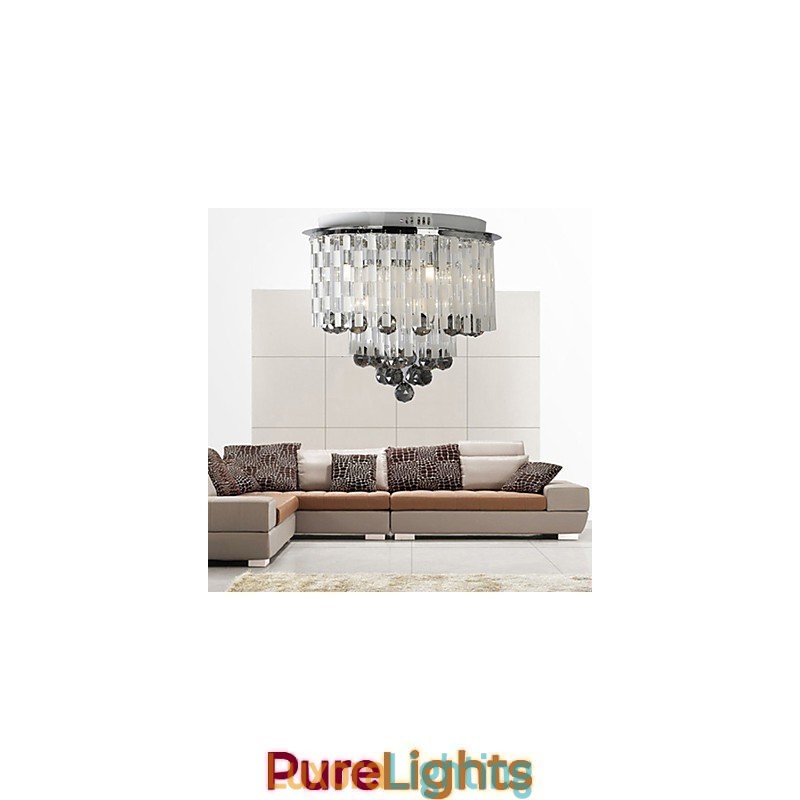 Designer Touch Decorative Crystal Semi Flush Mount with 8 Lights