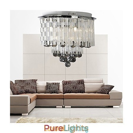 Designer Touch Decorative Crystal Semi Flush Mount with 8 Lights