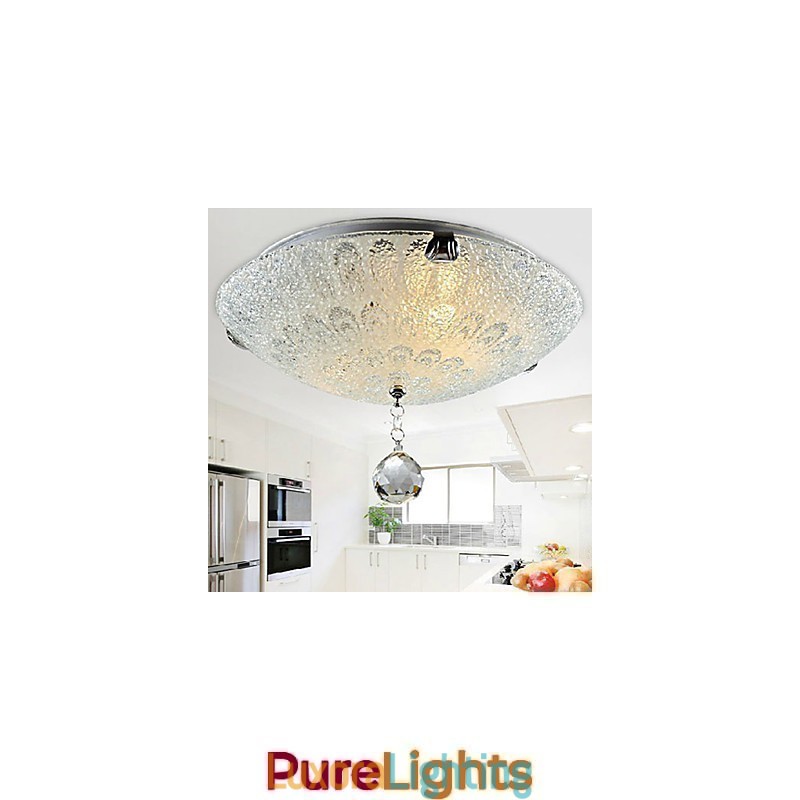 Designer Touch Decorative Modern Contemporary Crystal Nickel Flush Mount