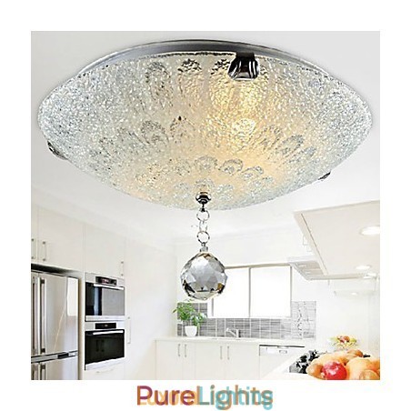 Designer Touch Decorative Modern Contemporary Crystal Nickel Flush Mount