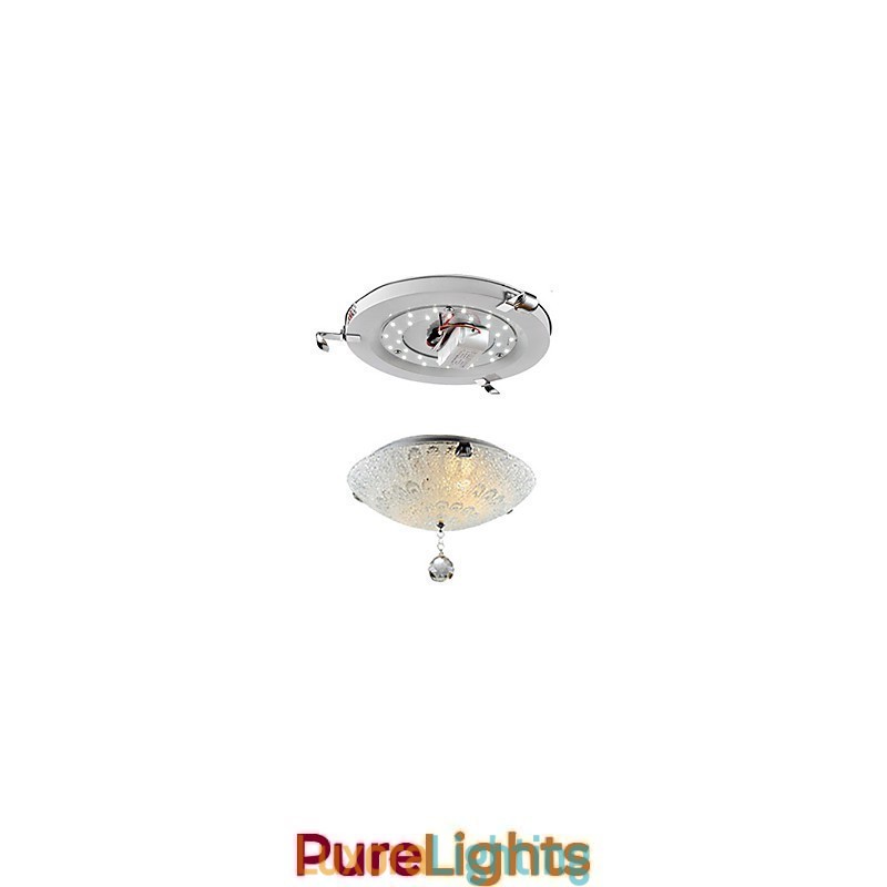 Designer Touch Decorative Modern Contemporary Crystal Nickel Flush Mount