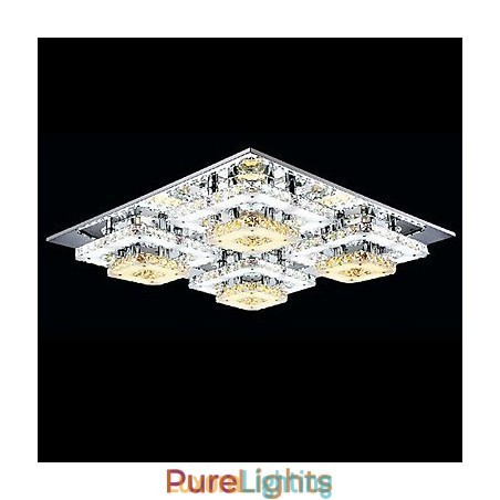 Designer Touch Decorative Modern Contemporary Crystal Chrome Metal Flush Mount
