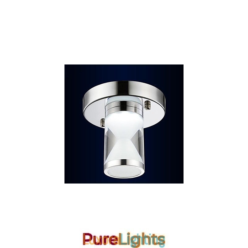 Designer Touch Decorative Modern Contemporary Chrome Metal Flush Mount Light