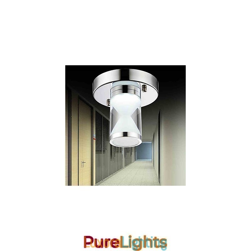 Designer Touch Decorative Modern Contemporary Chrome Metal Flush Mount Light