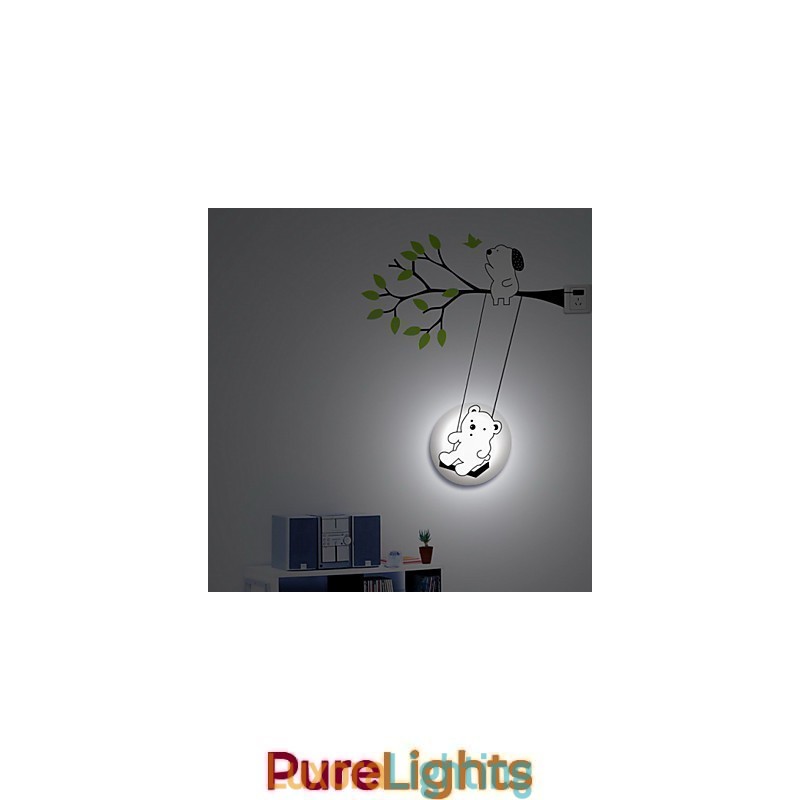 Designer Touch Decorative Little Bear High Temperature Resistant Plastic Light And Creative 3D Wall Paper Wall Lamp