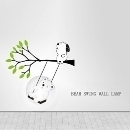 Designer Touch Decorative Little Bear High Temperature Resistant Plastic Light And Creative 3D Wall Paper Wall Lamp