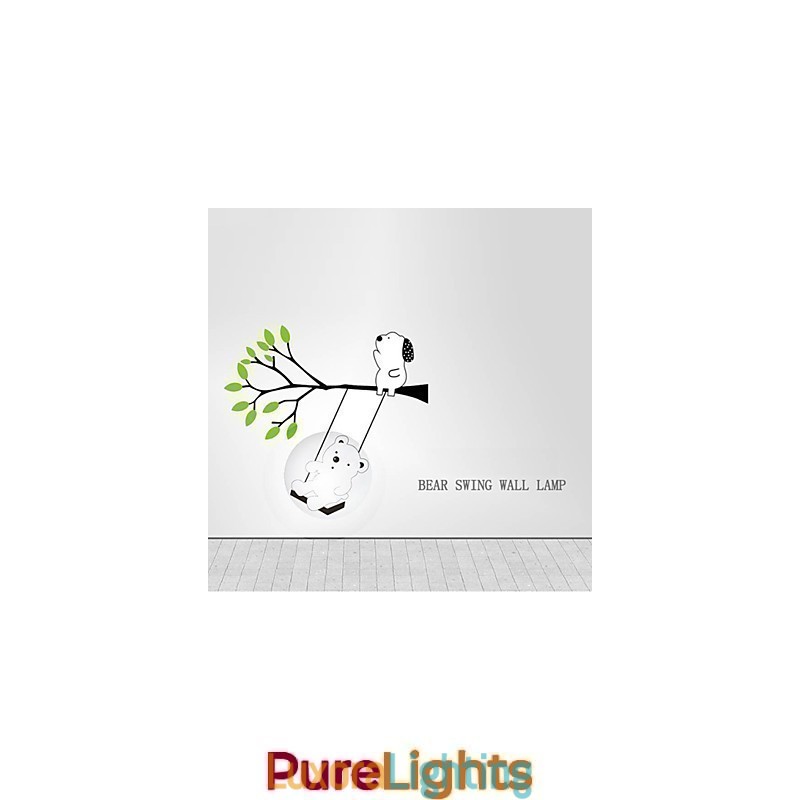 Designer Touch Decorative Little Bear High Temperature Resistant Plastic Light And Creative 3D Wall Paper Wall Lamp