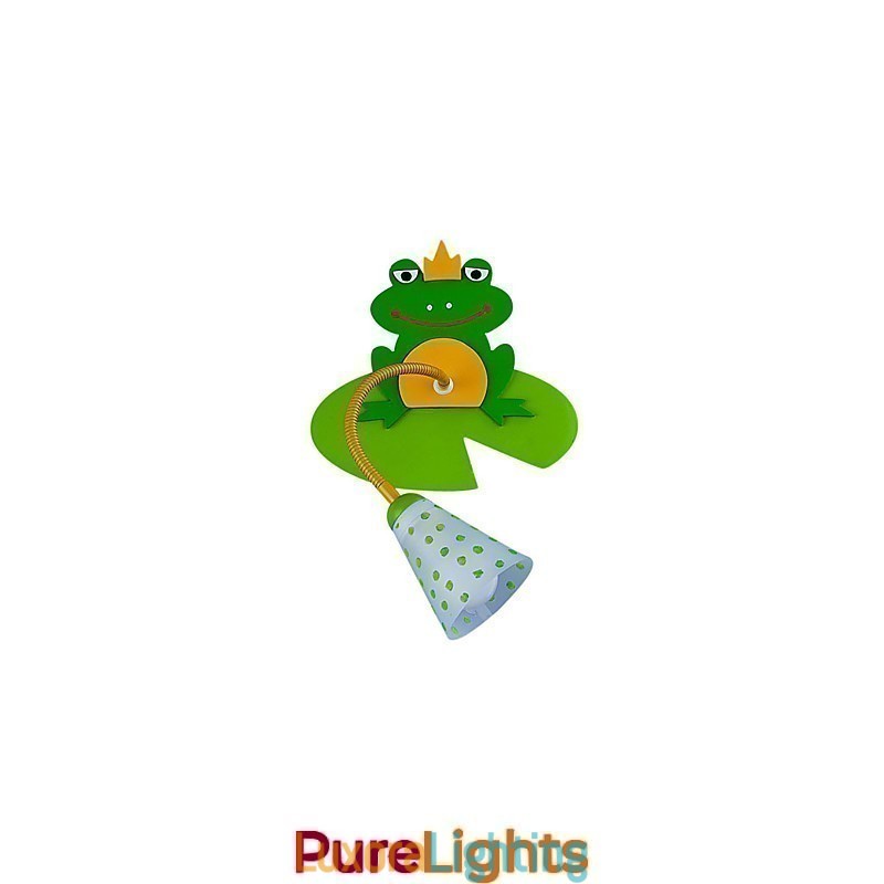 Designer Touch Decorative Contemporary Wood Children Wall Light with 1 Light in Frog Design