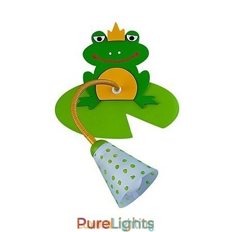 Designer Touch Decorative Contemporary Wood Children Wall Light with 1 Light in Frog Design