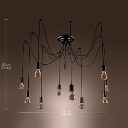 Designer Touch Decorative Chandelier Vintage Design Bulbs Included Living 10 Lights Pendant Light