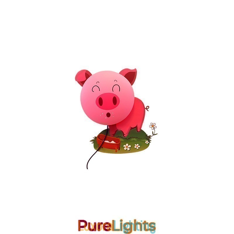 Designer Touch Decorative Wallpaper Wall Lamps Flower Face DIY Fun Atmosphere Nightlight Children Bedside lamp Decoration Pink Pig