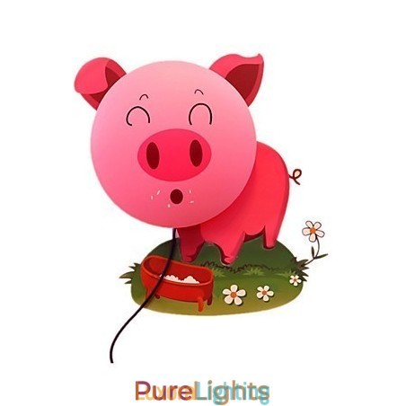 Designer Touch Decorative Wallpaper Wall Lamps Flower Face DIY Fun Atmosphere Nightlight Children Bedside lamp Decoration Pink Pig