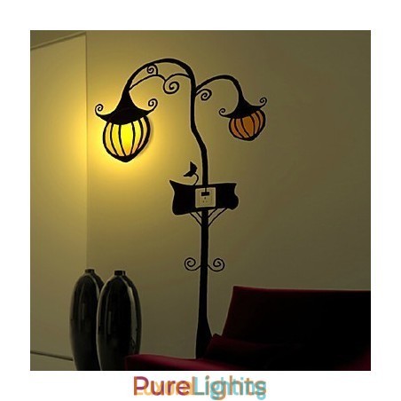 Designer Touch Decorative Pumpkin High Temperature Resistant Plastic Light And Creative 3D Wall Paper Wall Lamp