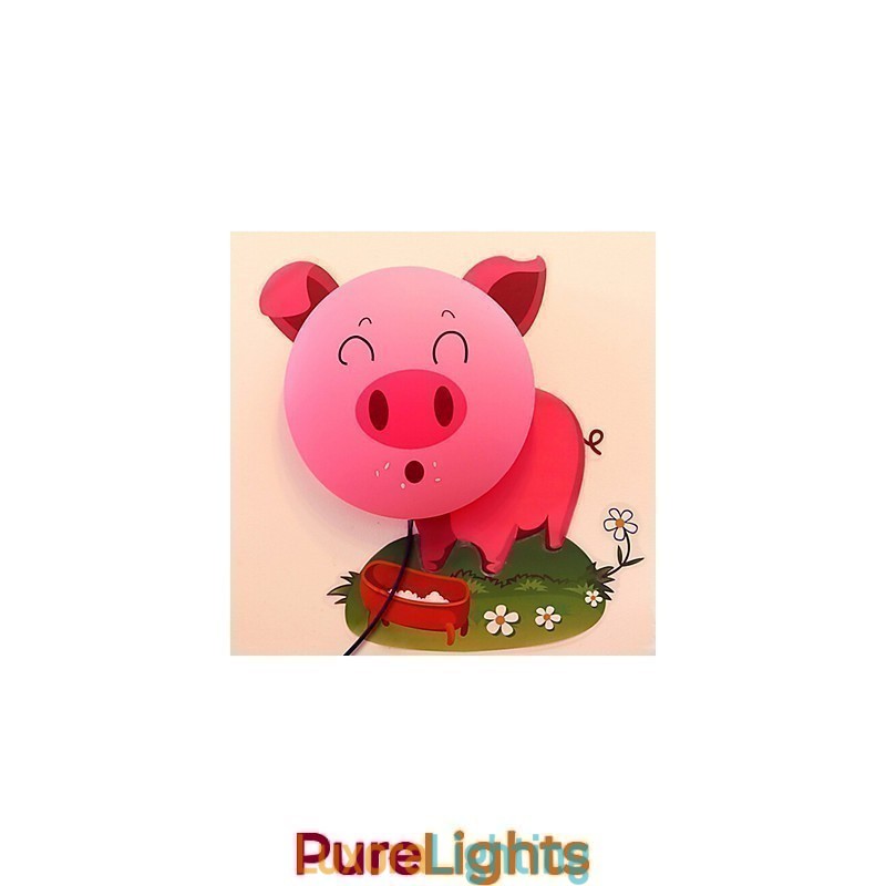 Designer Touch Decorative Pig High Temperature Resistant Plastic Light And 10 C Can Remove Creative 3D Wall Paper Wall Lamp