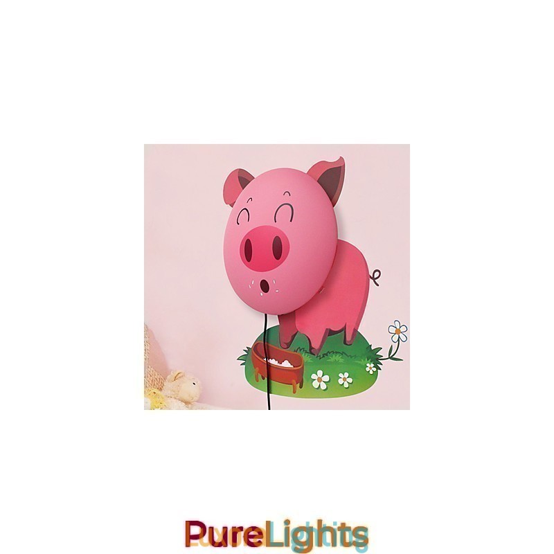 Designer Touch Decorative Pig High Temperature Resistant Plastic Light And 10 C Can Remove Creative 3D Wall Paper Wall Lamp