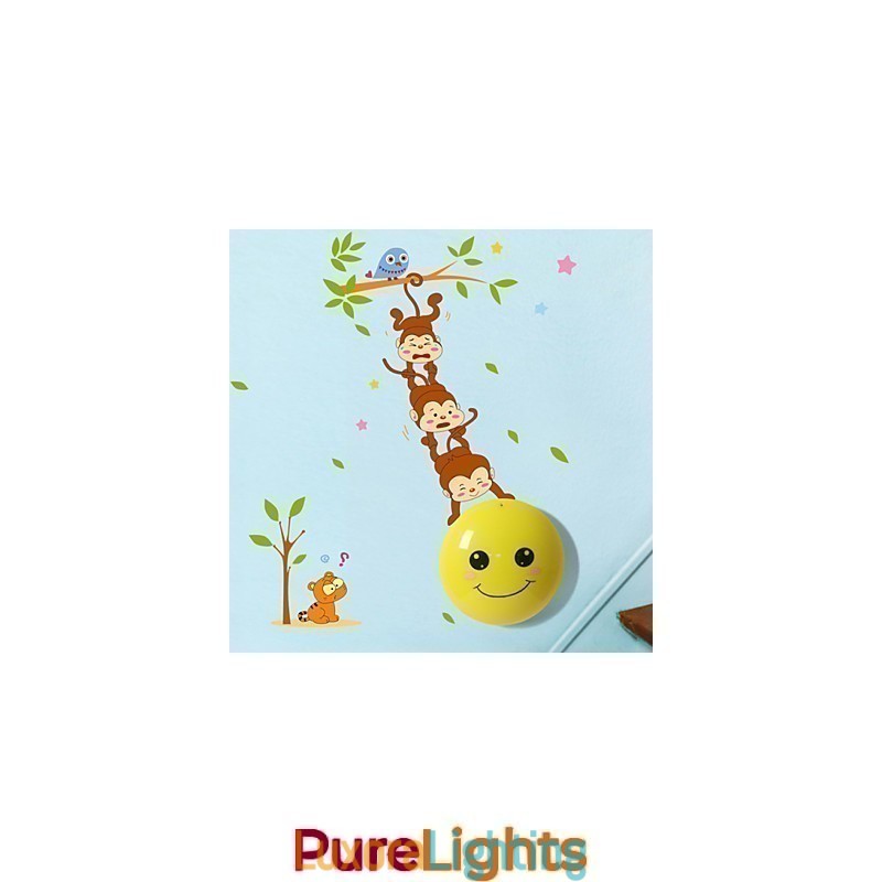 Designer Touch Decorative Wall stickers Monkeys light activated intelligent induction smetope adornment wall lamp