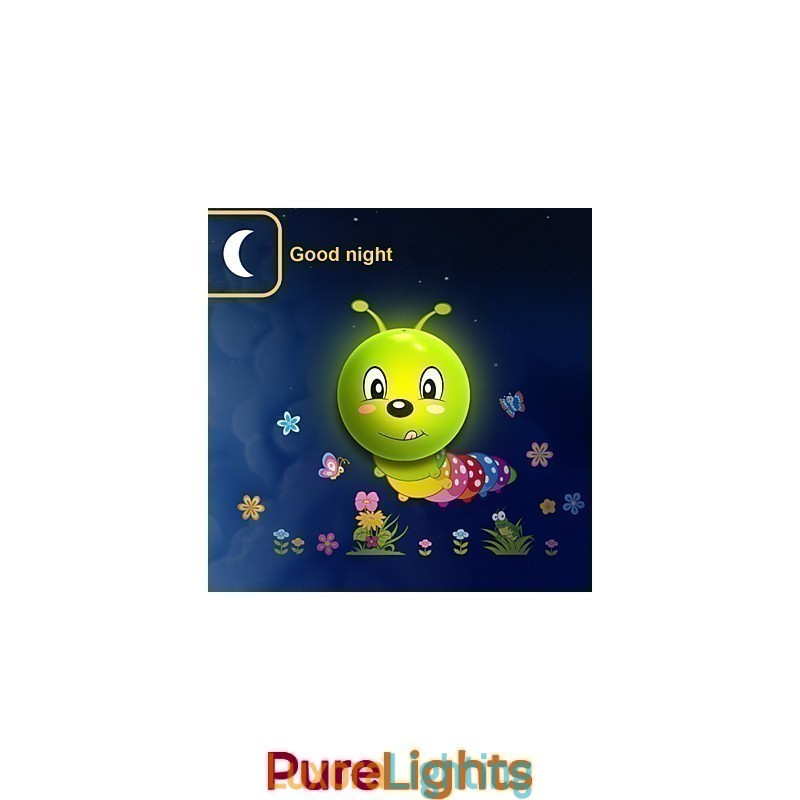 Designer Touch Decorative Caterpillar High Temperature Resistant Plastic Light And 10 C Can Remove Creative 3D Wall Paper Wall Lamp