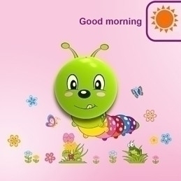 Designer Touch Decorative Caterpillar High Temperature Resistant Plastic Light And 10 C Can Remove Creative 3D Wall Paper Wall Lamp