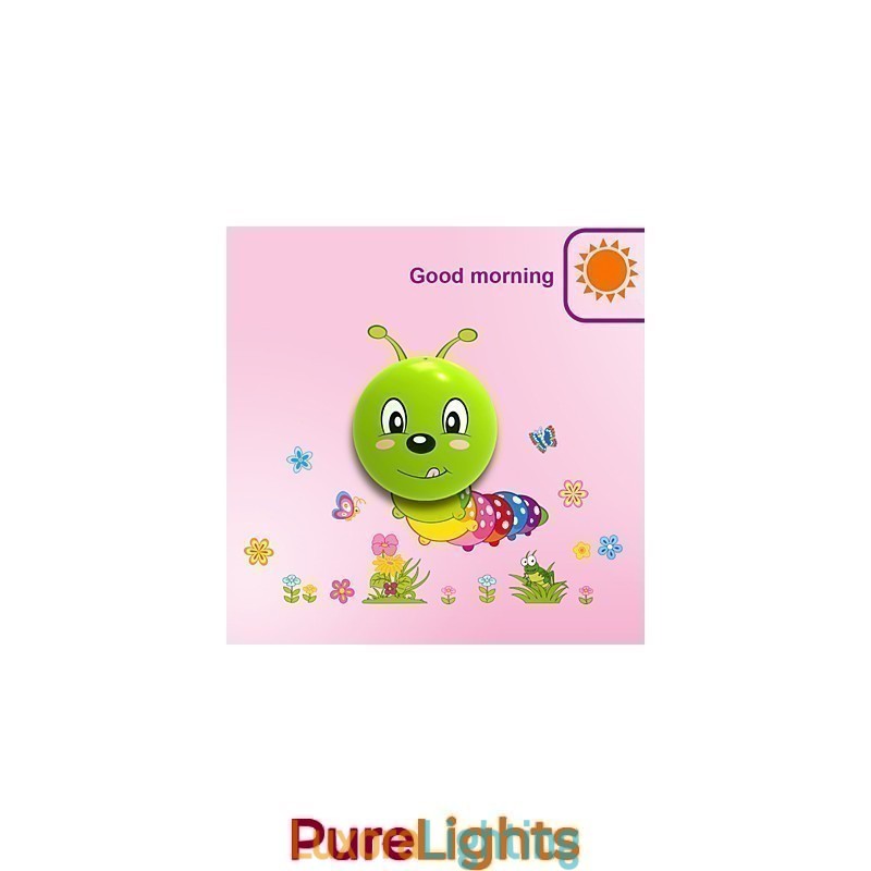 Designer Touch Decorative Caterpillar High Temperature Resistant Plastic Light And 10 C Can Remove Creative 3D Wall Paper Wall Lamp