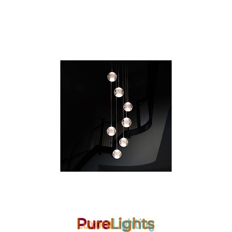 Designer Touch Decorative Modern Pendant Light Pendant Lamp G4 Retroifit 7 Lights Chrome Plating Crystal for Stairs Light