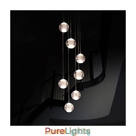 Designer Touch Decorative Modern Pendant Light Pendant Lamp G4 Retroifit 7 Lights Chrome Plating Crystal for Stairs Light