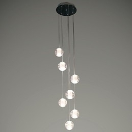 Designer Touch Decorative Modern Pendant Light Pendant Lamp G4 Retroifit 7 Lights Chrome Plating Crystal for Stairs Light