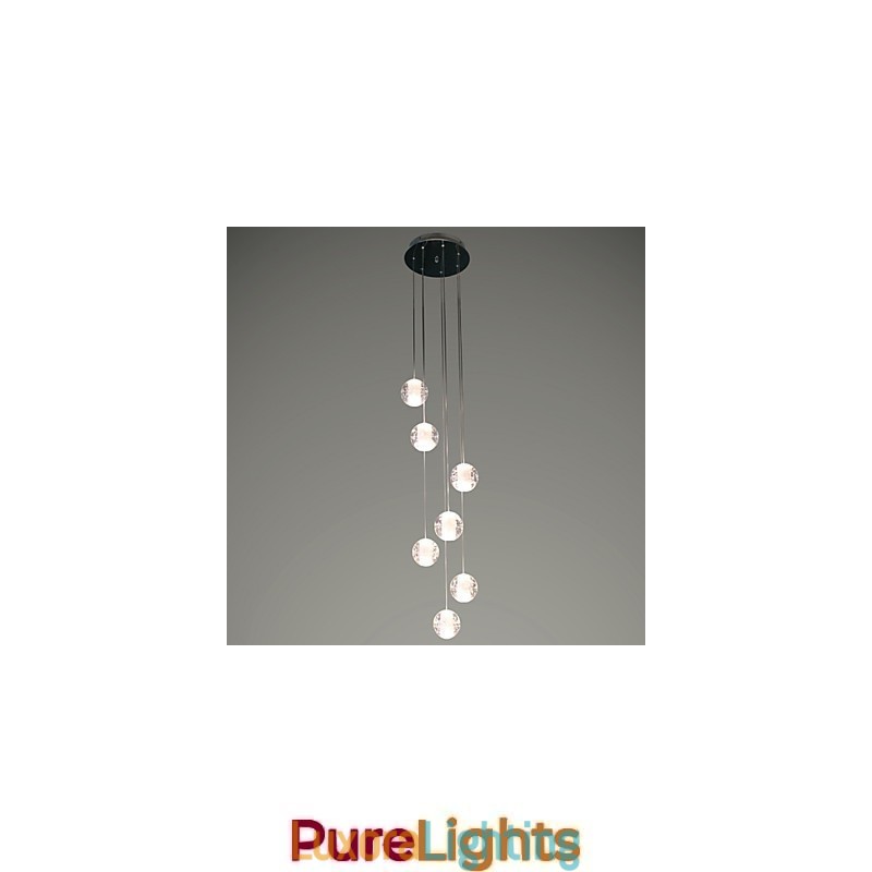 Designer Touch Decorative Modern Pendant Light Pendant Lamp G4 Retroifit 7 Lights Chrome Plating Crystal for Stairs Light