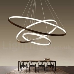 Designer Touch Decorative Dimmable Pendant Light with Remote Control Modern Design Three Rings
