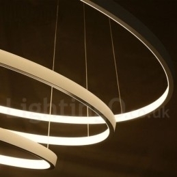 Designer Touch Decorative Dimmable Pendant Light with Remote Control Modern Design Three Rings