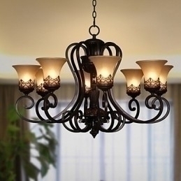 Designer Touch Decorative Chandelier Pendant Light 8 Lights Vintage Country Island Metal+Glass